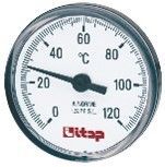 Термометр осевое подключение 0-120°C 1/2"X63 (8/88)
