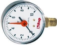Манометр 63мм, боковое подключение 0-10 bаr 1/4" с указателем предела (4/88)
