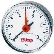 Манометр 63мм, осевое подключение 0-10 bаr 1/4" с указателем предела (4/88)