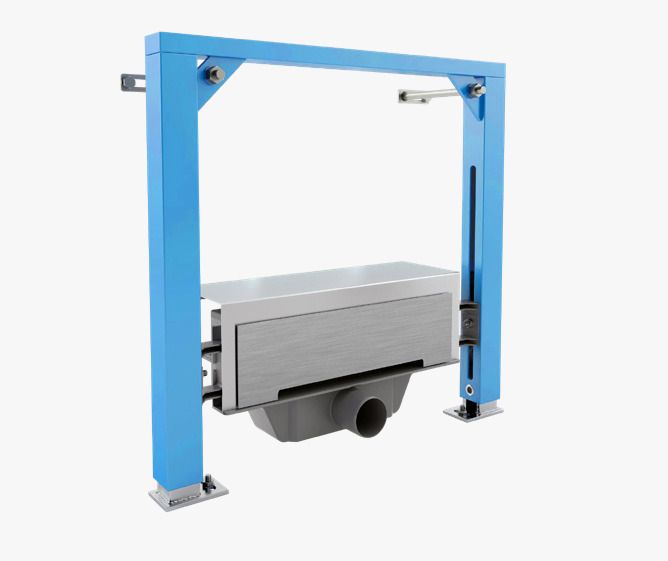 Щелевой душевой лоток MIANO 360мм гладкая матовая панель, боковой слив D50 с системой инсталяции для