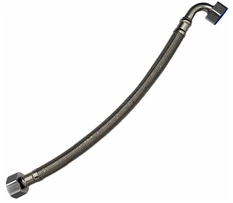 Подводка для воды ДТРД Гигант 0,6м 1/2&quot; гайка-гайка угол 90 EPDM в оплетке