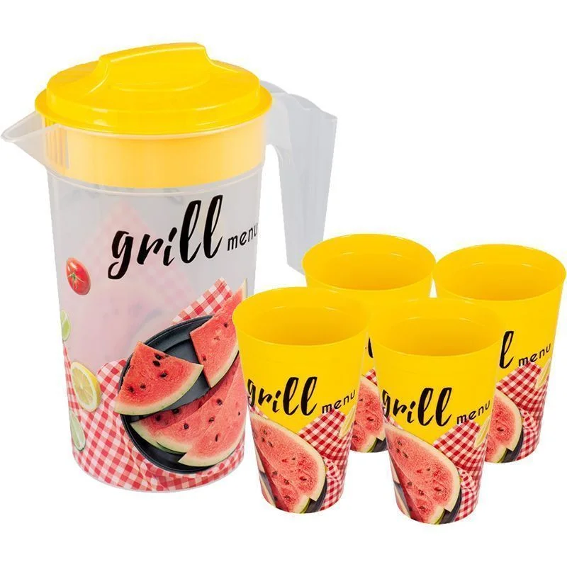 Набор 5 предметов &quot;GRILL MENU&quot; кувшин 1,2л + 4 стакана 0,4л