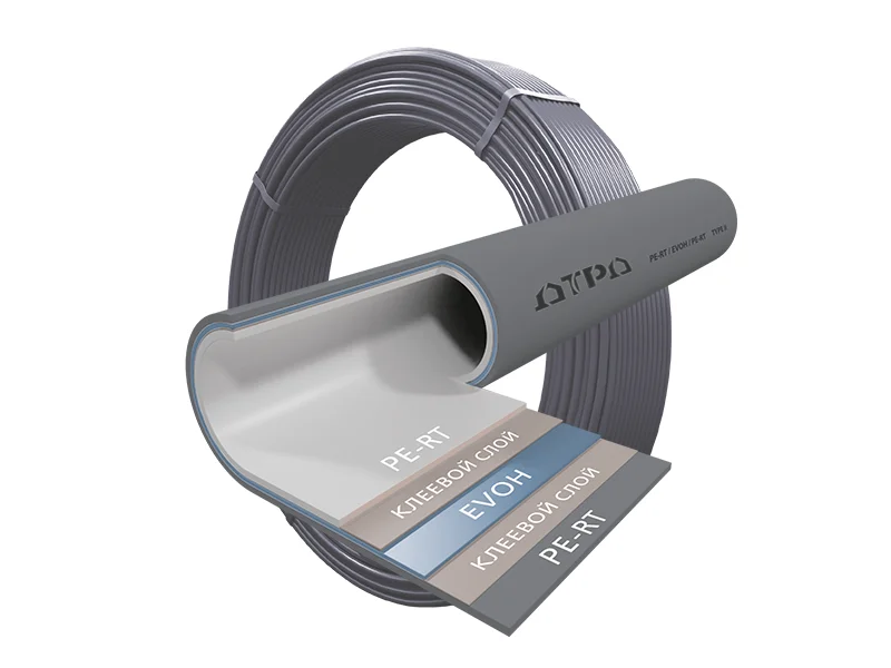 Труба PE-RT/EVOH/PE-RT DTRD 20x2.8 серый глянцевый  (100 м)
